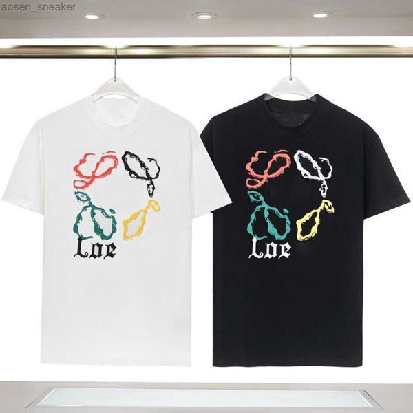 summer short sleeve t shirt fashion sweatshirt loe men women round neck t shirts pure cotton tee luxury brand mens clothing oversize tshirt, White;black