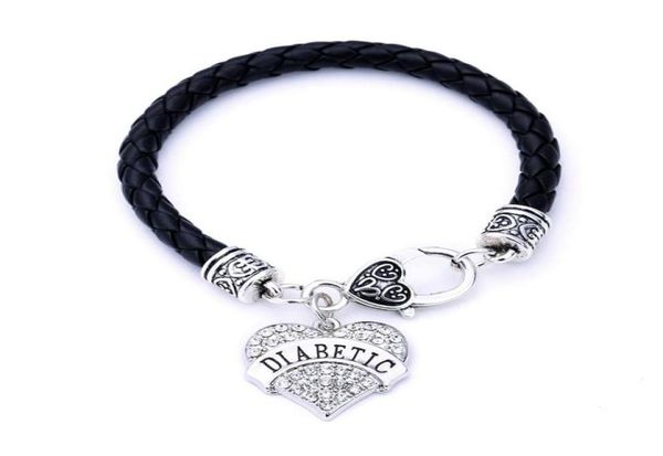 diabetic awareness alert crystal heart silver charm with 75quot leather chain lobster claw bracelet2355845, Golden;silver
diabetic awareness alert crystal heart silver charm with 75quot leather chain lobster claw bracelet2355845, Golden;silver