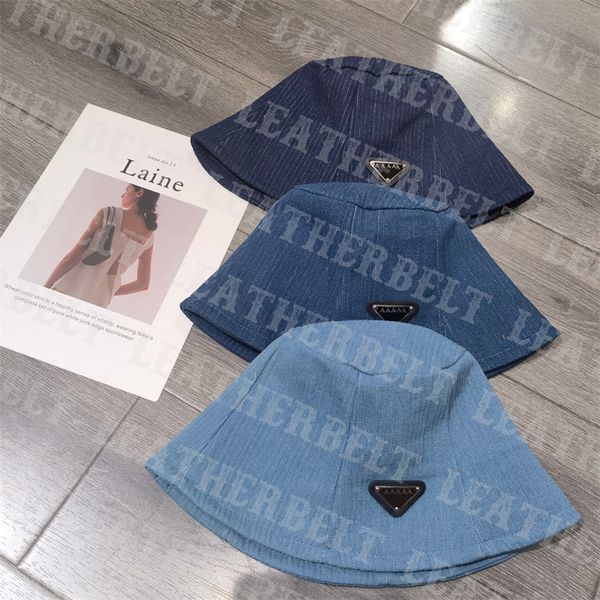women men vacation bucket hat designer metal triangle denim fisherman hats outdoor stingy brim hat sun cap, Blue;gray
women men vacation bucket hat designer metal triangle denim fisherman hats outdoor stingy brim hat sun cap, Blue;gray