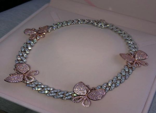 12mm cz miami cuban link chain pink butterfly choker necklace hip hop rock iced out bling women jewelry 2020 new3258796, Silver
12mm cz miami cuban link chain pink butterfly choker necklace hip hop rock iced out bling women jewelry 2020 new3258796, Silver