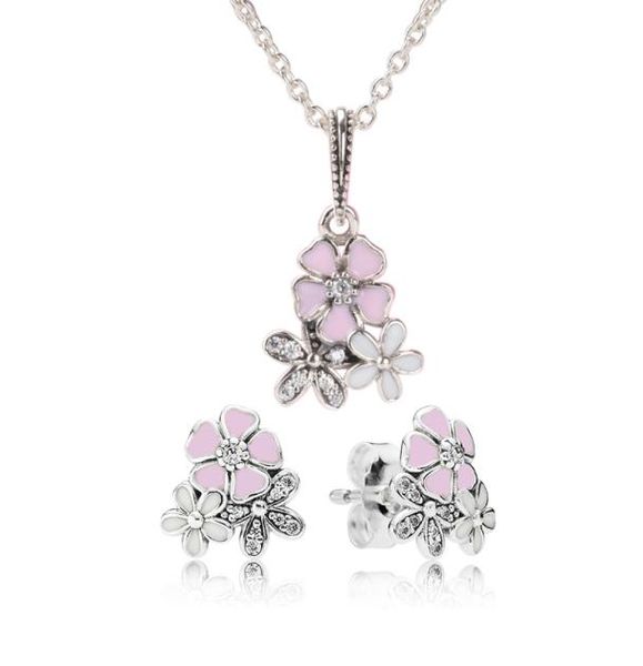authentic 925 sterling silver pink enamel flower pendant necklace earring set with box for jewelry womens earrings2552443
authentic 925 sterling silver pink enamel flower pendant necklace earring set with box for jewelry womens earrings2552443