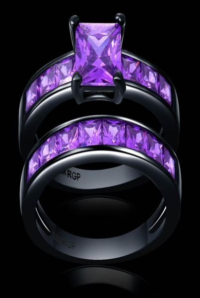 noble purple square cz zircon couple rings set black gold filled wedding alliance for women no17338650802, Silver
noble purple square cz zircon couple rings set black gold filled wedding alliance for women no17338650802, Silver