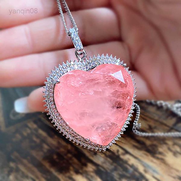 pendant necklaces 32*32mm heart pink crystal tourmaline created moissanite gemstone pendant necklace for women fine jewelry anniversary gift, Silver
pendant necklaces 32*32mm heart pink crystal tourmaline created moissanite gemstone pendant necklace for women fine jewelry anniversary gift, Silver