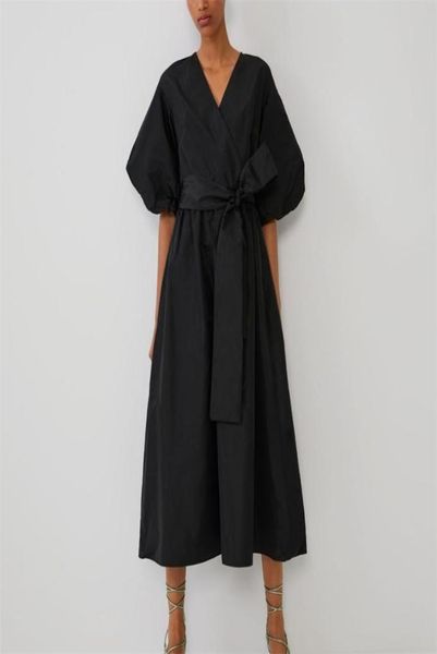 spring summer party dress black loose midi sashes bow half v neck women long street casual puff sleeve t2006234663502, Black;pink
spring summer party dress black loose midi sashes bow half v neck women long street casual puff sleeve t2006234663502, Black;pink