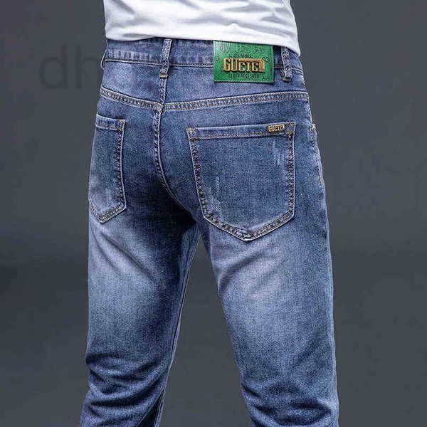 men's jeans designer trendy wear spring summer slim fit small feet elastic fashion quality long pants df2d, Blue
men's jeans designer trendy wear spring summer slim fit small feet elastic fashion quality long pants df2d, Blue