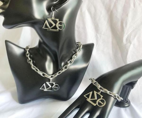 earrings necklace hand made greek sorority dst logo fashion classic stainless steel amp temperament set7107917, Silver
earrings necklace hand made greek sorority dst logo fashion classic stainless steel amp temperament set7107917, Silver