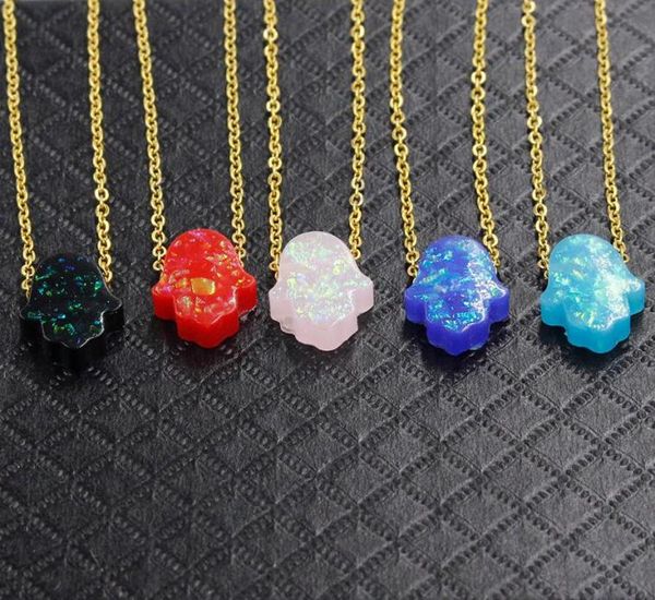 gold plated stainless steel opal hand of fatima hamsa pendant luck necklace1737047, Silver
gold plated stainless steel opal hand of fatima hamsa pendant luck necklace1737047, Silver