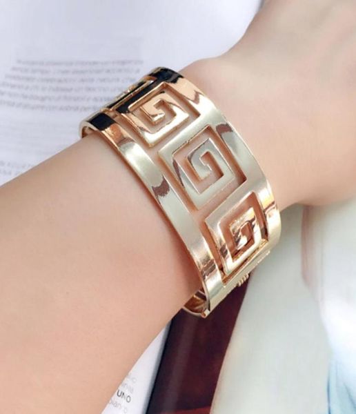 women fashion accessories elegant geometric hollow bangle wide metal cuff wristband bracelet 18k gold plated wedding jewelry party9821138, Black
women fashion accessories elegant geometric hollow bangle wide metal cuff wristband bracelet 18k gold plated wedding jewelry party9821138, Black