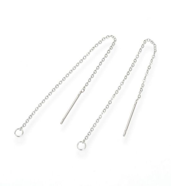 304 stainless steel pull through threader earring dangle diy jewelry findings8396926, Silver
304 stainless steel pull through threader earring dangle diy jewelry findings8396926, Silver