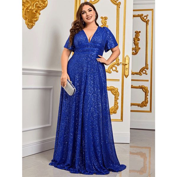 plus size dresses size blue sequins shiny maxi evening dress 4xl5xl luxury v neck short sleeve loose 2023 summer 230711, Black
plus size dresses size blue sequins shiny maxi evening dress 4xl5xl luxury v neck short sleeve loose 2023 summer 230711, Black