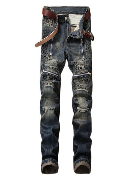 mens biker pleated jeans pants washed zipper motorcycle denim trousers for male washed plus size 29426566887, Blue
mens biker pleated jeans pants washed zipper motorcycle denim trousers for male washed plus size 29426566887, Blue