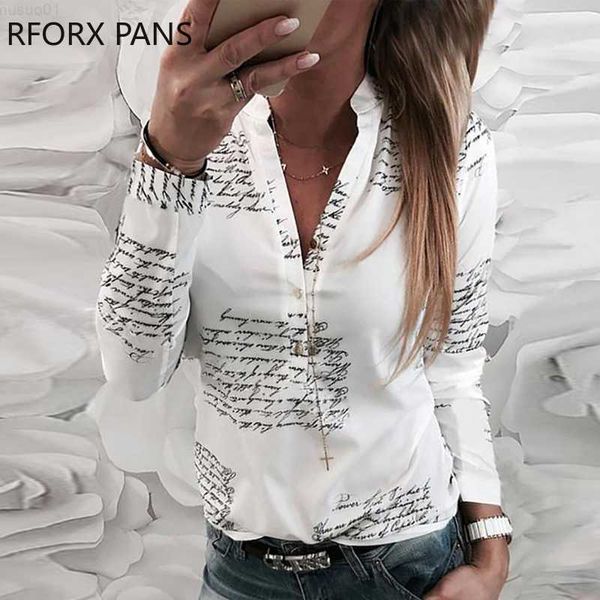 women's blouses shirts letter print button design casual shirt womens and blouses l230712, White
women's blouses shirts letter print button design casual shirt womens and blouses l230712, White