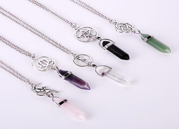 fashion hexagonal prism quartz pendant necklaces star lotus angel natural crystal healing point chakra stone charm chain for women8129416, Silver
fashion hexagonal prism quartz pendant necklaces star lotus angel natural crystal healing point chakra stone charm chain for women8129416, Silver