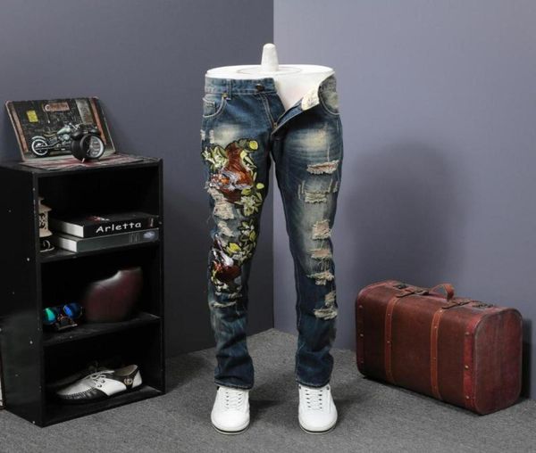 men embroidery ribbed jeans moto biker denim pant tiger flower embroidery fashion desinger jeans ribbe destroy hole men7378548, Blue
men embroidery ribbed jeans moto biker denim pant tiger flower embroidery fashion desinger jeans ribbe destroy hole men7378548, Blue