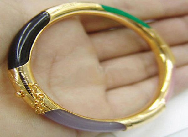 multicolor green black red purple pink jade agate 18kgp clasp bangle bracelet2960455
multicolor green black red purple pink jade agate 18kgp clasp bangle bracelet2960455