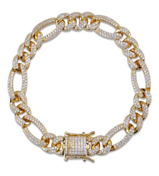 18k gold plated zircon mens hip hop figaro chain bracelet 10mm 78inch miami rock rapper jewelry copper wristband link chains for 4940431, Black
18k gold plated zircon mens hip hop figaro chain bracelet 10mm 78inch miami rock rapper jewelry copper wristband link chains for 4940431, Black