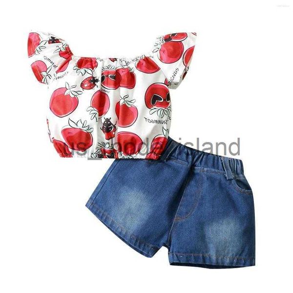 clothing sets clothing sets 2 pieces kids suit set cherry print boat neck short sleeve denim shorts for toddler 3-24 months x0712, White
clothing sets clothing sets 2 pieces kids suit set cherry print boat neck short sleeve denim shorts for toddler 3-24 months x0712, White