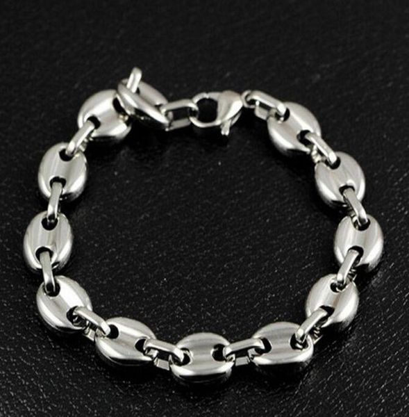 866 10mm wide shiny coffee beans link chain bracelet stainless steel silver for men3947691, Black
866 10mm wide shiny coffee beans link chain bracelet stainless steel silver for men3947691, Black