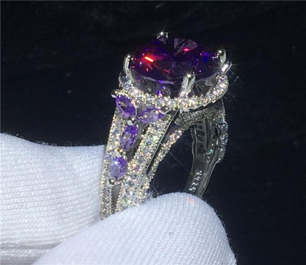 vecalon hollow flower ring 925 sterling silver 4ct purple diamonds cz anniversary wedding band rings for women finger jewelry8300524, Slivery;golden
vecalon hollow flower ring 925 sterling silver 4ct purple diamonds cz anniversary wedding band rings for women finger jewelry8300524, Slivery;golden