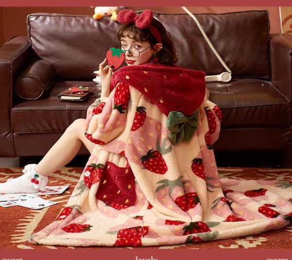 women039s sleepwear women robes coral velvet hooded autumn winter warm thick pajamas sweet strawberry flannel nightgown bathrob5988435, Black;red
women039s sleepwear women robes coral velvet hooded autumn winter warm thick pajamas sweet strawberry flannel nightgown bathrob5988435, Black;red