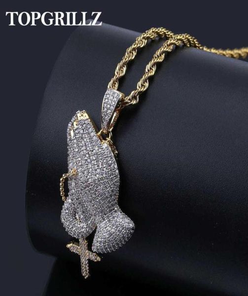 iced out praying hand pendant necklace with cross menswomen gold silver color hip hop charm jewelry chain for gifts 2106216310665
iced out praying hand pendant necklace with cross menswomen gold silver color hip hop charm jewelry chain for gifts 2106216310665