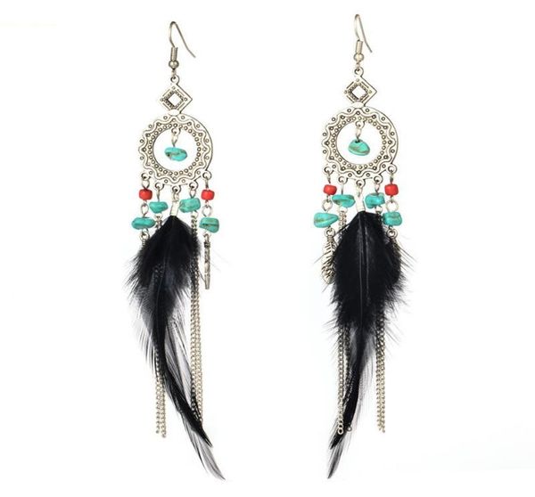 charming elegant ehnic bohemian black feather earrings long pendant ear orenaments for female wedding party accessories jewlery1721015, Silver
charming elegant ehnic bohemian black feather earrings long pendant ear orenaments for female wedding party accessories jewlery1721015, Silver