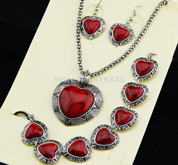 fashion female pendants vintage antique silver heart natural red turquoise earrings bracelet necklace women retro jewelry4270917, Black
fashion female pendants vintage antique silver heart natural red turquoise earrings bracelet necklace women retro jewelry4270917, Black