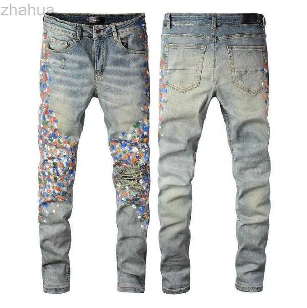 2023 designer mens jeans pants ripped high street fashion brand motorcycle embroidery trendy long hip hop with hole blue###, Blue
2023 designer mens jeans pants ripped high street fashion brand motorcycle embroidery trendy long hip hop with hole blue###, Blue