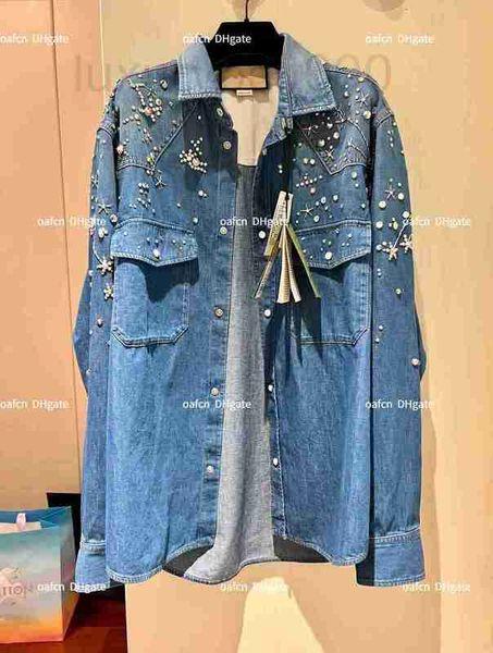 women's jackets designer 23ss jacket spring new fashion star blogger beaded denim coat imported colorful diond luxury qo2s, Black;brown
women's jackets designer 23ss jacket spring new fashion star blogger beaded denim coat imported colorful diond luxury qo2s, Black;brown