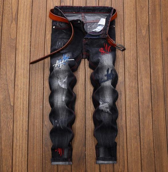 unique mens embroidery ripped jeans fashion designer washed slim fit straight denim fat man pants big size 2942 jb20398469776, Blue
unique mens embroidery ripped jeans fashion designer washed slim fit straight denim fat man pants big size 2942 jb20398469776, Blue