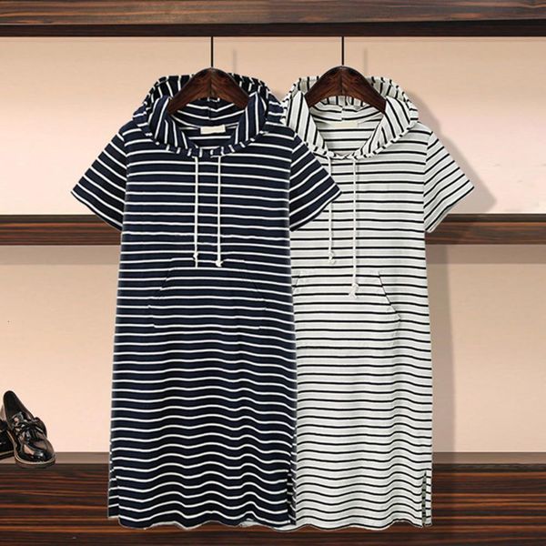 plus size dresse dress hooded drawstring sports style short sleeves striped size loose fit summer casual daily wear 230711, Black
plus size dresse dress hooded drawstring sports style short sleeves striped size loose fit summer casual daily wear 230711, Black
