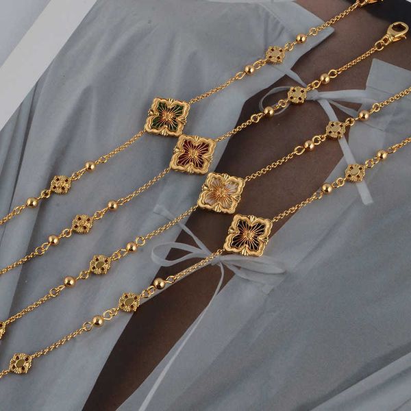 luxury versatile fashion small popular brushed four-leaf clover bracelet 18k gold premium diamond court style fritillaria, Golden;silver
luxury versatile fashion small popular brushed four-leaf clover bracelet 18k gold premium diamond court style fritillaria, Golden;silver