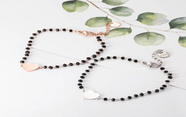 stainless steel black crystal beads chain bracelet rose gold heart star charms bracelet for women jewelry6683810, Golden;silver
stainless steel black crystal beads chain bracelet rose gold heart star charms bracelet for women jewelry6683810, Golden;silver