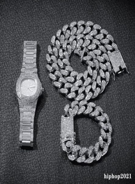 3pcsset mens hip hop iced out bling chains diamond necklace bracelets watch cuban link chains fashion hiphop jewelry sets6127933, Silver
3pcsset mens hip hop iced out bling chains diamond necklace bracelets watch cuban link chains fashion hiphop jewelry sets6127933, Silver