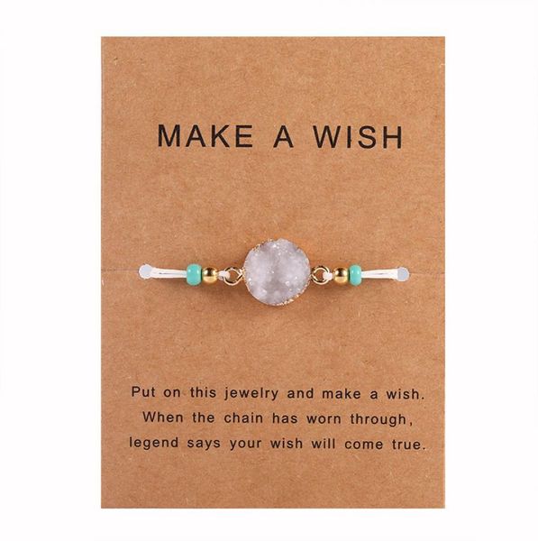 natural druzy resin stone bead bracelet with make a wish card red blue string adjustable woven bracelets for men women wish jewelr3174994, Golden;silver
natural druzy resin stone bead bracelet with make a wish card red blue string adjustable woven bracelets for men women wish jewelr3174994, Golden;silver