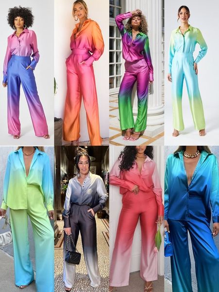 women's jumpsuits rompers women's 2-piece set gradient long sleeve button polo shirtflared leg pant tracksuit s-2xl 8color 230711, Black;white
women's jumpsuits rompers women's 2-piece set gradient long sleeve button polo shirtflared leg pant tracksuit s-2xl 8color 230711, Black;white