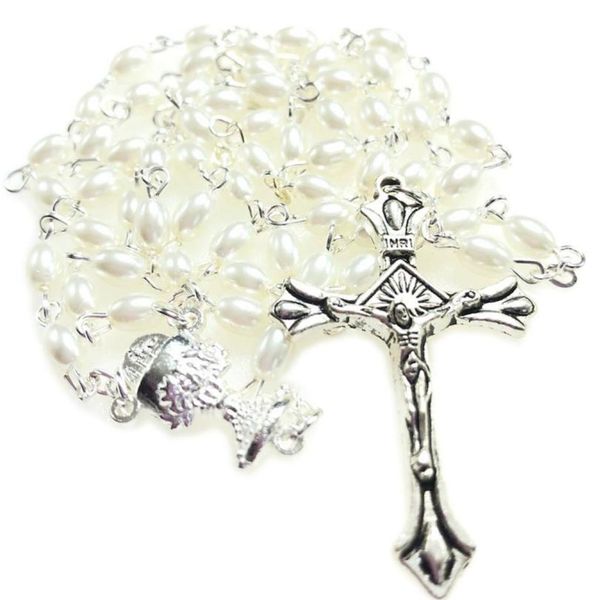 5pcsset mini white 64mm glass oval pearl bead rosary catholic rosario cute pearl rosary necklace chalice center1454956, Silver
5pcsset mini white 64mm glass oval pearl bead rosary catholic rosario cute pearl rosary necklace chalice center1454956, Silver
