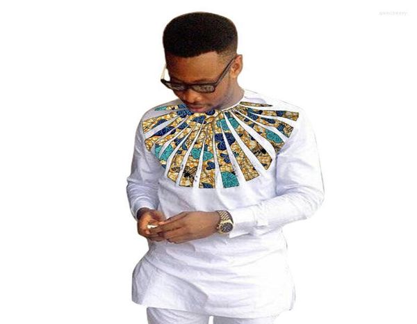 men039s casual shirts african fashion men colorful print long sleeve white cottonwax patchwork design male wedding clothe1643775, White;black
men039s casual shirts african fashion men colorful print long sleeve white cottonwax patchwork design male wedding clothe1643775, White;black