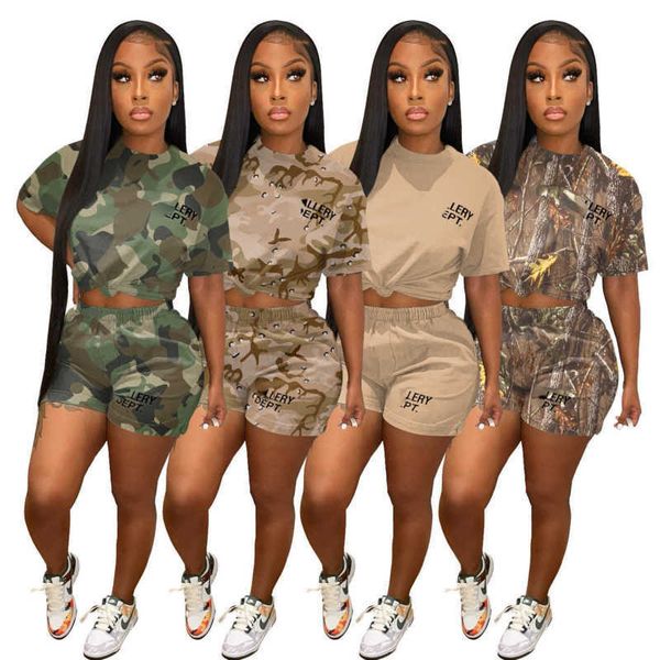 2023 summer tracksuits women outdoor camouflage sweatsuit digital printed short sleeve t shirt shorts two piece set, Gray
2023 summer tracksuits women outdoor camouflage sweatsuit digital printed short sleeve t shirt shorts two piece set, Gray