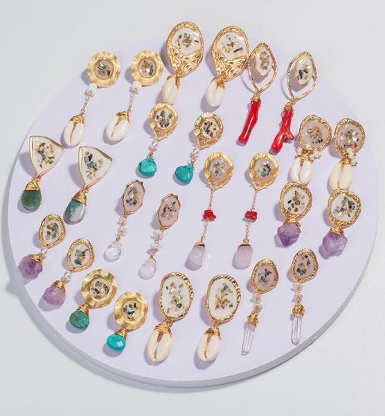 women natural stone pearl earrings reiki gem irregular dangle hook drop earring vintage multicolor female shell resin coral jewelr4805482, Silver
women natural stone pearl earrings reiki gem irregular dangle hook drop earring vintage multicolor female shell resin coral jewelr4805482, Silver