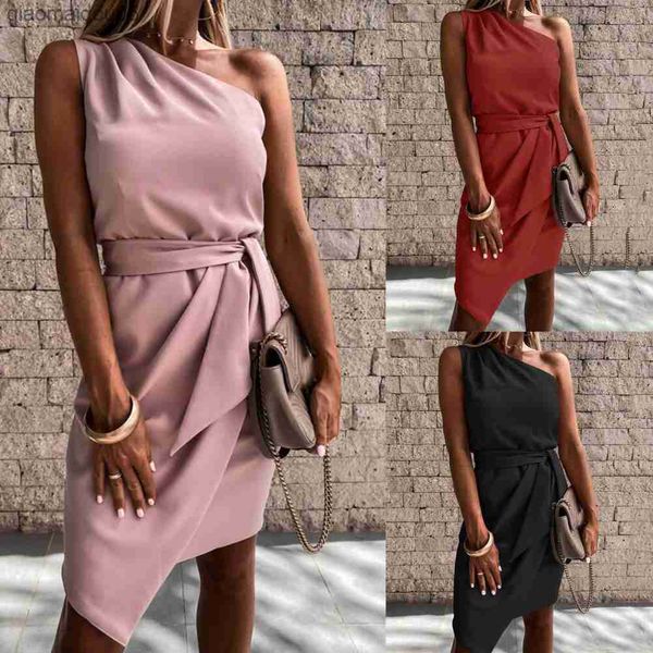 2022 summer new fashion women dress sleeveless bodycon one shoulder solid color belt dress streetwear for pregnancy dress l230712, White
2022 summer new fashion women dress sleeveless bodycon one shoulder solid color belt dress streetwear for pregnancy dress l230712, White