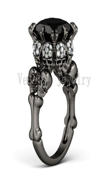 vecalon antique skull jewelry 3ct black cz diamond wedding band ring set for women 14kt black gold filled female finger ring5066849, Slivery;golden
vecalon antique skull jewelry 3ct black cz diamond wedding band ring set for women 14kt black gold filled female finger ring5066849, Slivery;golden
