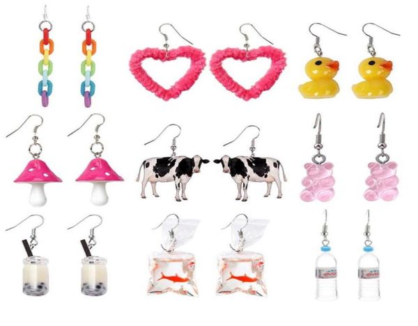 charm cute y2k earring set kawaii funny kidcore weird creative quirky rainbow indie aesthetic goldfish duck cow mushroom earrings 9931462, Golden
charm cute y2k earring set kawaii funny kidcore weird creative quirky rainbow indie aesthetic goldfish duck cow mushroom earrings 9931462, Golden