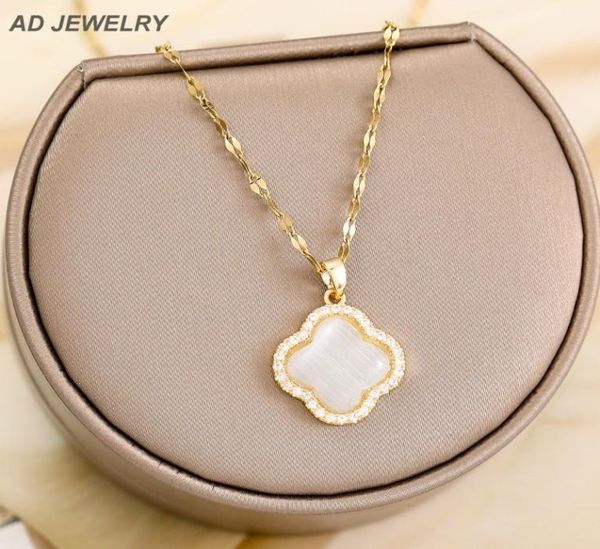 good lucky 18k gold clover pendant necklace micro pave women friendship jewelry7563542, Silver
good lucky 18k gold clover pendant necklace micro pave women friendship jewelry7563542, Silver