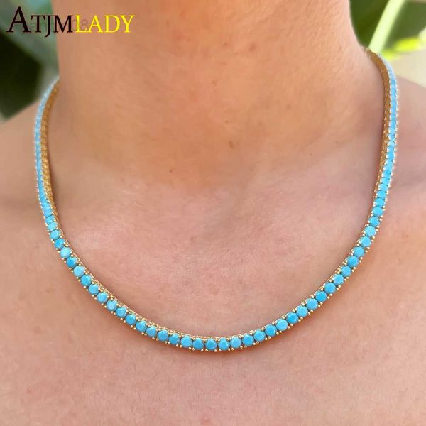pendant necklaces gold color plated 3mm turquoise stone paved tennis chain necklace for women girls fashion jewelry choker hkd230712, Silver
pendant necklaces gold color plated 3mm turquoise stone paved tennis chain necklace for women girls fashion jewelry choker hkd230712, Silver