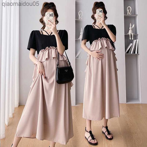 summer maternity long dress square collar short sleeve patchwork chiffon clothes for pregnant women ruffles pregnancy dresses l230712, White
summer maternity long dress square collar short sleeve patchwork chiffon clothes for pregnant women ruffles pregnancy dresses l230712, White