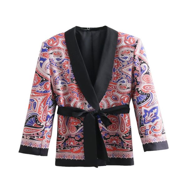 new arrival casual blazer jacket flora print long sleeve with belt for women medium long outwear coats european style clothing a754870254, Black;brown
new arrival casual blazer jacket flora print long sleeve with belt for women medium long outwear coats european style clothing a754870254, Black;brown