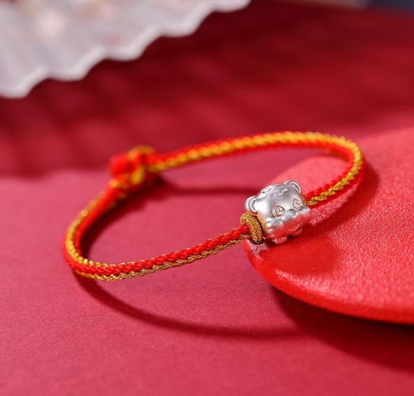 2022 year of the tiger zodiac red string charm bracelets 999 pure silver twocolor braided bracelet3365426, Golden;silver
2022 year of the tiger zodiac red string charm bracelets 999 pure silver twocolor braided bracelet3365426, Golden;silver