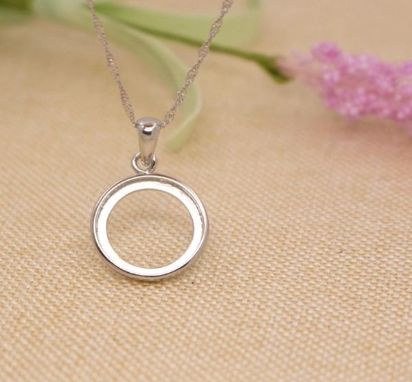 925 sterling silver 15x15mm round cabochon semi mount pendant bridal jewelry fine silver pendant setting7522125, Slivery;crystal
925 sterling silver 15x15mm round cabochon semi mount pendant bridal jewelry fine silver pendant setting7522125, Slivery;crystal