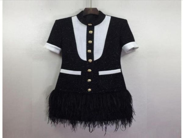 221 2022 milan runway spring summer dress crew neck short sleeve tweed brand same style empire womens fashion oulaidi9503150, Black
221 2022 milan runway spring summer dress crew neck short sleeve tweed brand same style empire womens fashion oulaidi9503150, Black